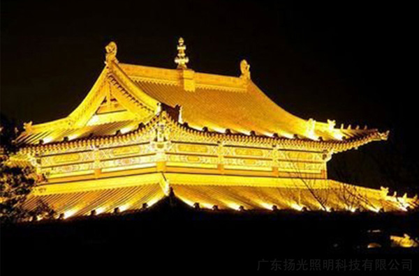 觀(guān)音寺飛檐燈光效果圖