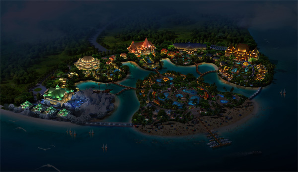 海南?；◢u溫泉城夜景照明工程